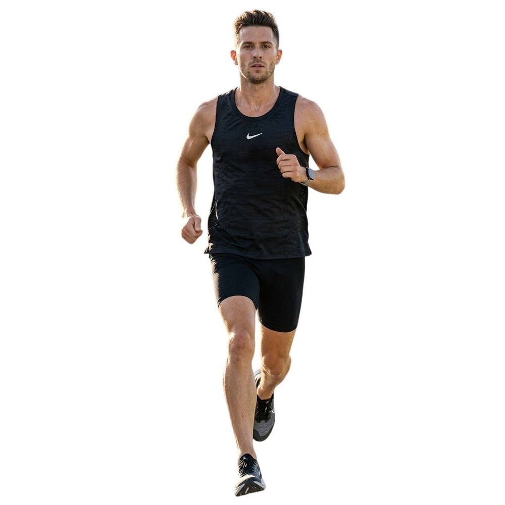 Nike Dri-FIT ADV Techknit Running Tank Top Men's M Black Sleeveless Shirt